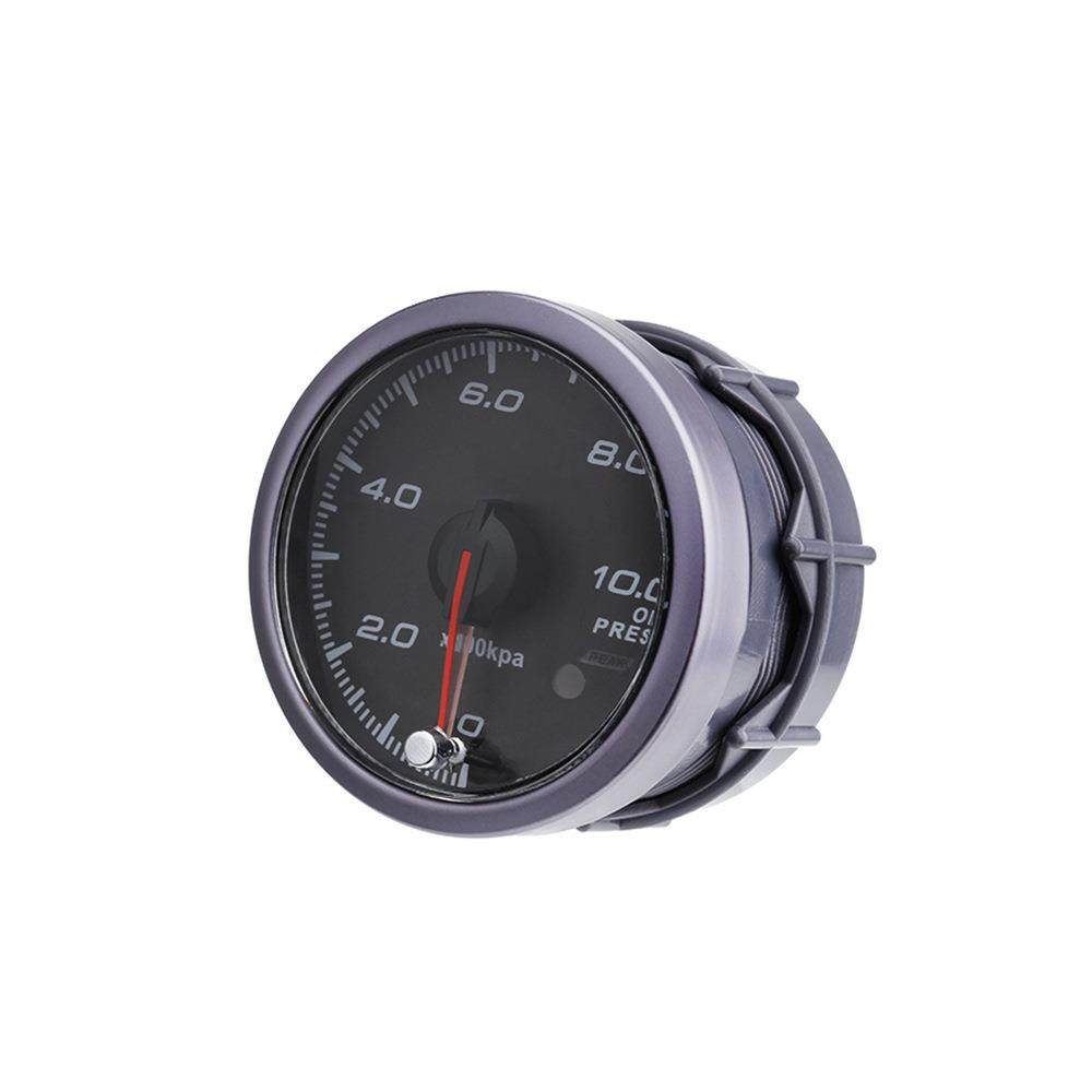 跨境汽车改装油压表12V2.5寸60mm通用 螺旋外壳黑背油压表