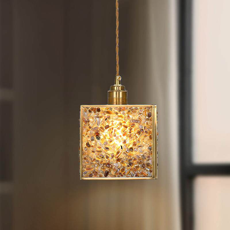 轻奢餐厅水晶吊灯艺术现代简约饭厅餐桌吧台玄关过道奢华全铜灯具