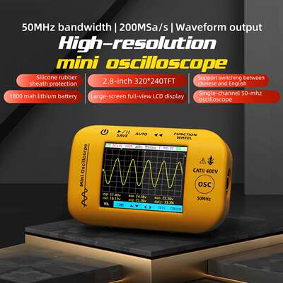 源头工厂OT4迷你示波器信号发生器可充电手持式彩屏50MHz示波表