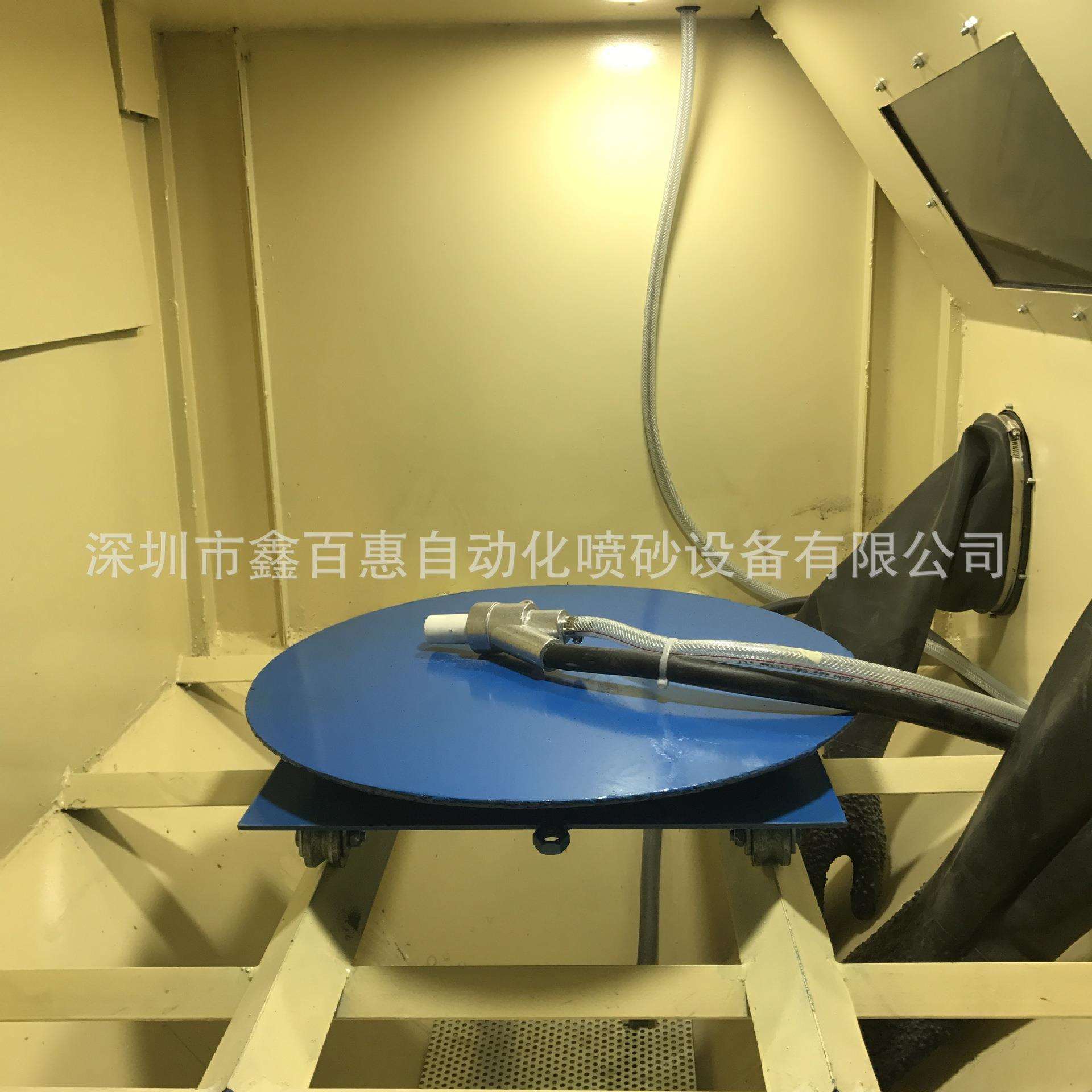 小型箱式手动干式喷砂机 1010推车转盘模具喷砂机 深圳手动喷砂机