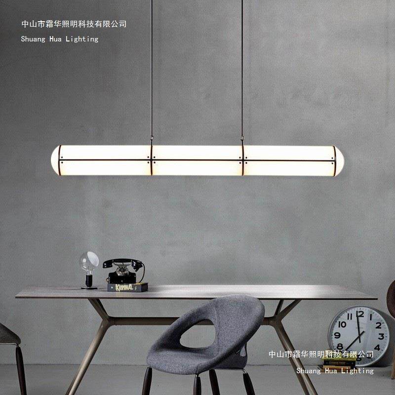北欧极简轻奢餐厅吊灯现代简约设计师创意展厅吧台咖啡厅长条吊灯