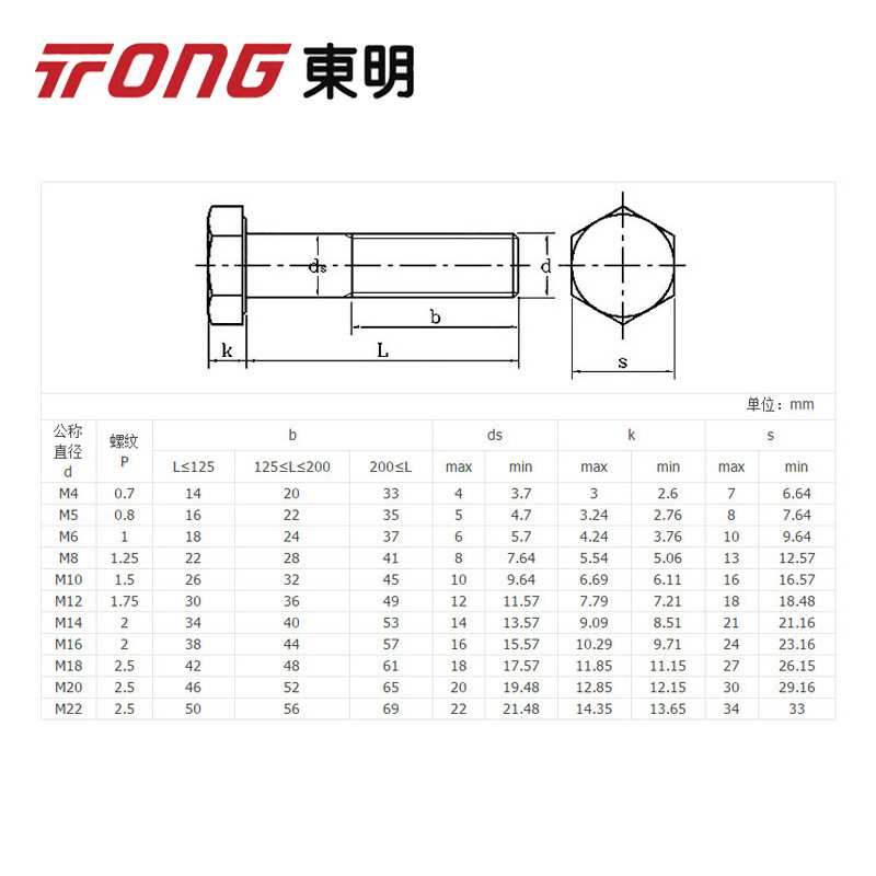304不锈钢M12M16粗杆半牙螺纹A2-80外六角头螺丝DIN931