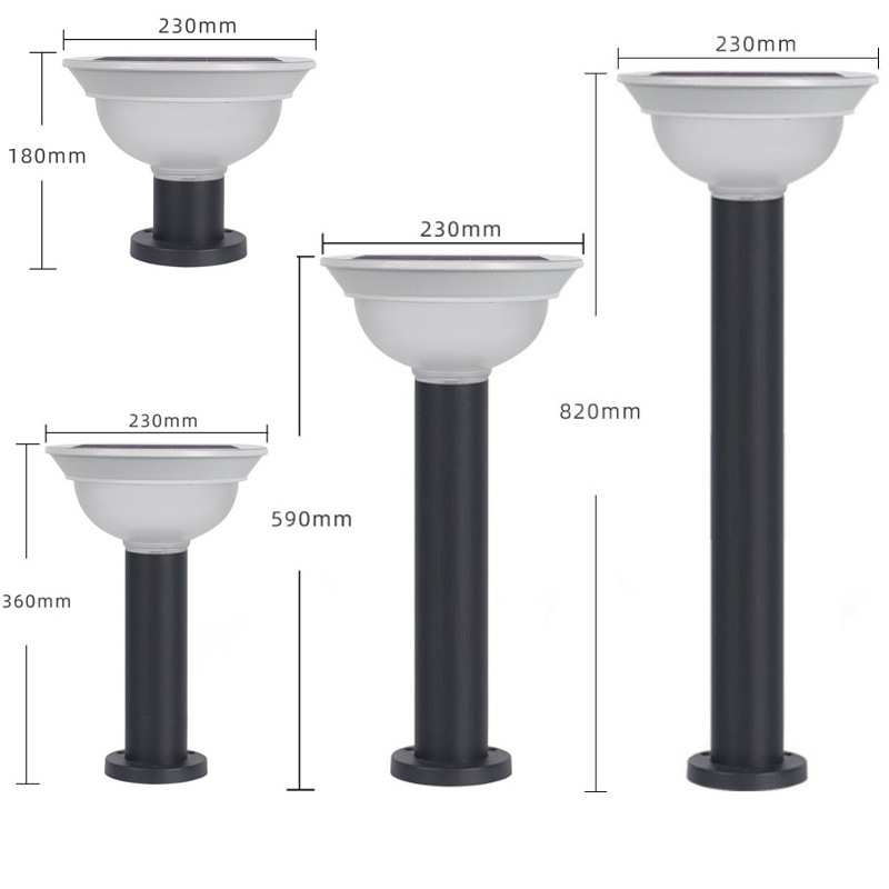 户外花园防水太阳能草坪灯外壳压铸铝套件柱头灯外壳花园灯厂家
