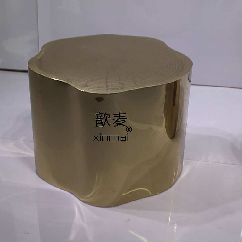 佛山家具歆麦家具圆茶几北欧圆茶几不锈钢圆茶几金色创意酒店茶几