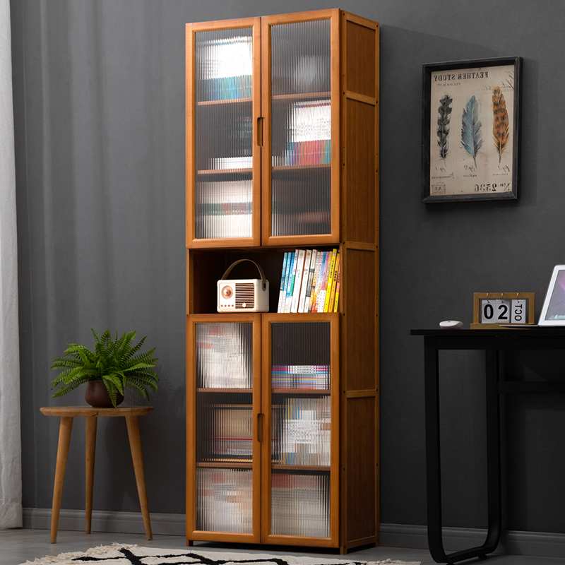 1VPR书架置物架落地书柜子儿童家用简易客厅收纳柜卧室实木储物柜