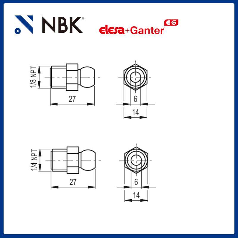 NBK ELESA FH.1/4 用于润滑的模块化系统 带直径为 1/4