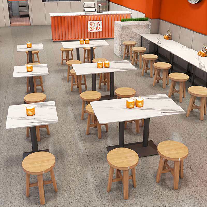 商用岩板桌奶茶店咖啡厅西餐厅长桌小吃售楼处接待洽谈快餐店桌椅