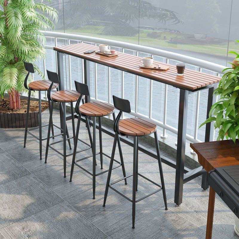 现代简约休闲吧台桌椅组合阳台户外露天吧台桌庭院防晒高脚长桌子