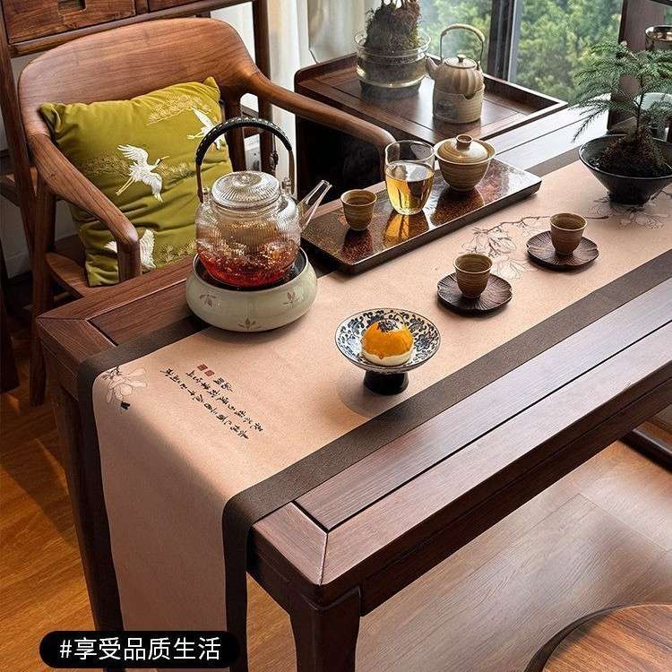 乌金木阳台茶古风家庭桌椅家用客厅阳台小户型茶台一体