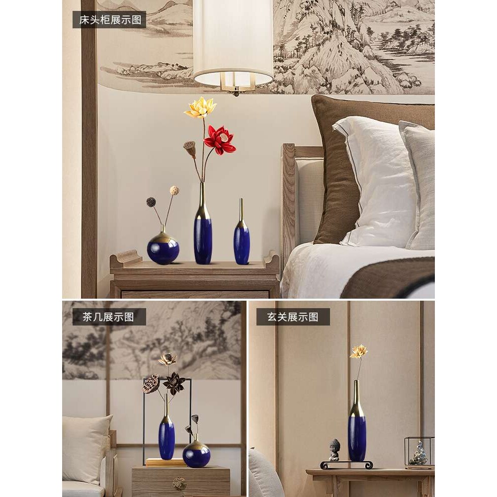 欧式花瓶摆件客厅插花家用茶几干花家居装饰品电视柜青花瓷瓷艺
