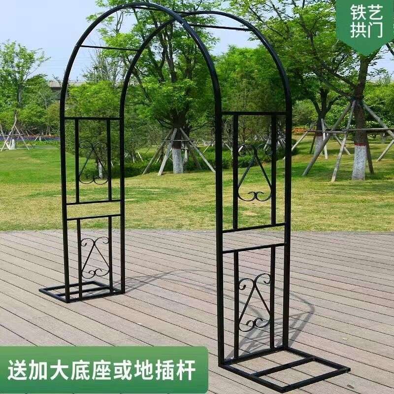 新款铁艺花架花园植物爬藤架室外蔷薇月季藤蔓小拱门庭院装饰支架