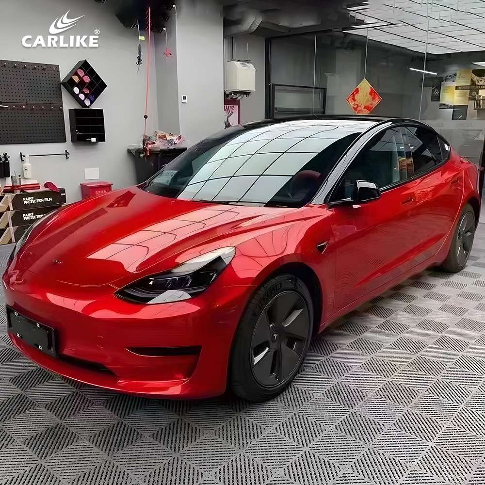 卡莱克漆面金属改色膜漆面GT银车身改色亮光龙血红汽车车贴贴膜