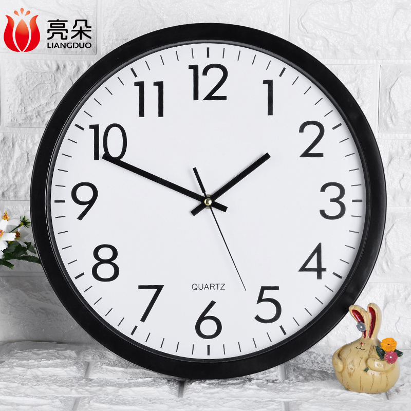 钟表客厅创意时尚家用挂钟免打孔时钟现代简约卧R室静音电子石英