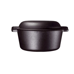 河北加厚铸铁双耳26cm炖锅不粘生铁两用锅无涂层汤锅