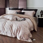 1轻奢风夏季 凉感天丝棉四件套细腻纹理印花床单被套1.8m床上用品