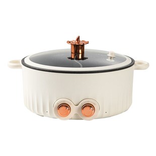 艾可熊多功能微压家用电火锅一锅双味电煮锅双开关电热锅鸳鸯火锅