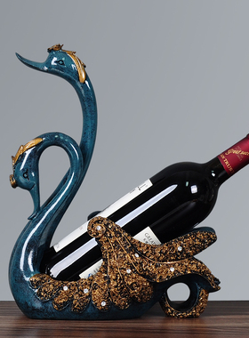 欧式天鹅红酒架装饰品摆件创意简约家居酒柜客P厅玄关乔迁新居礼