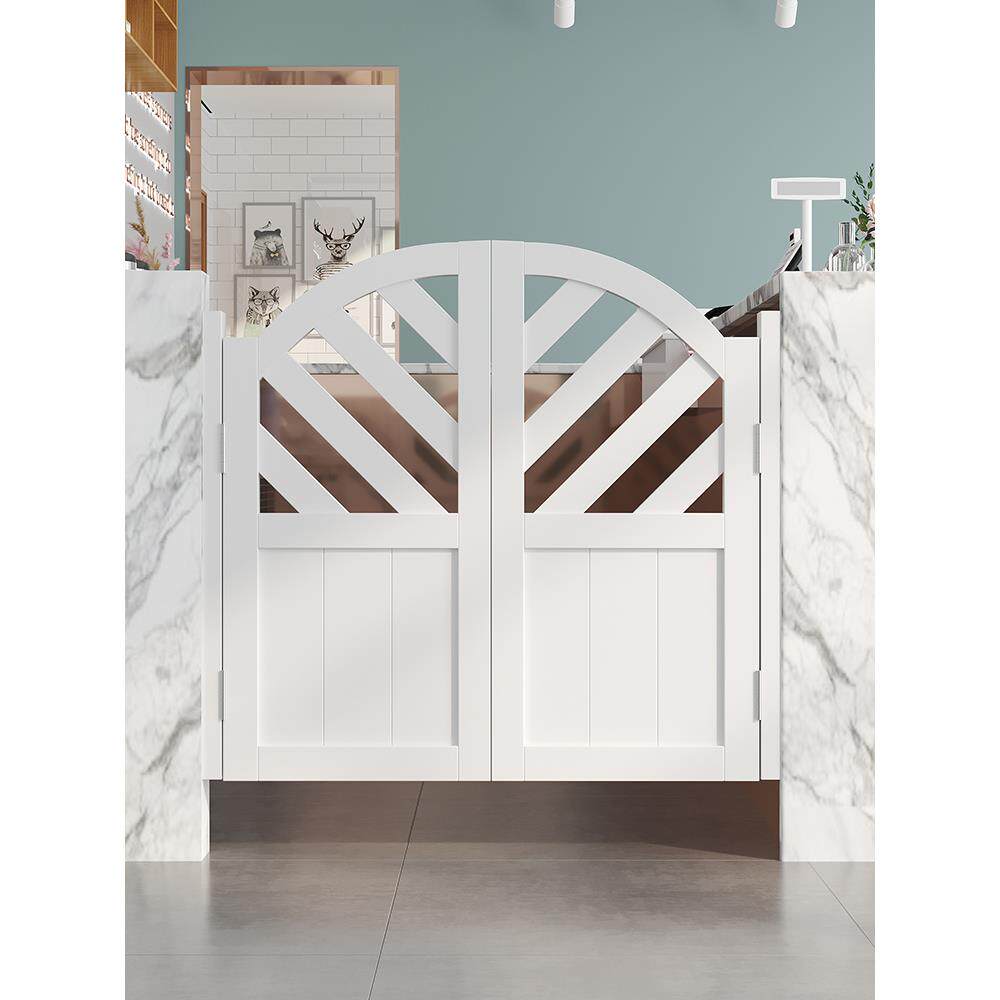 纯实木百叶栅栏门腰门室内双开门实木门卫生间弹簧门户外门过道门