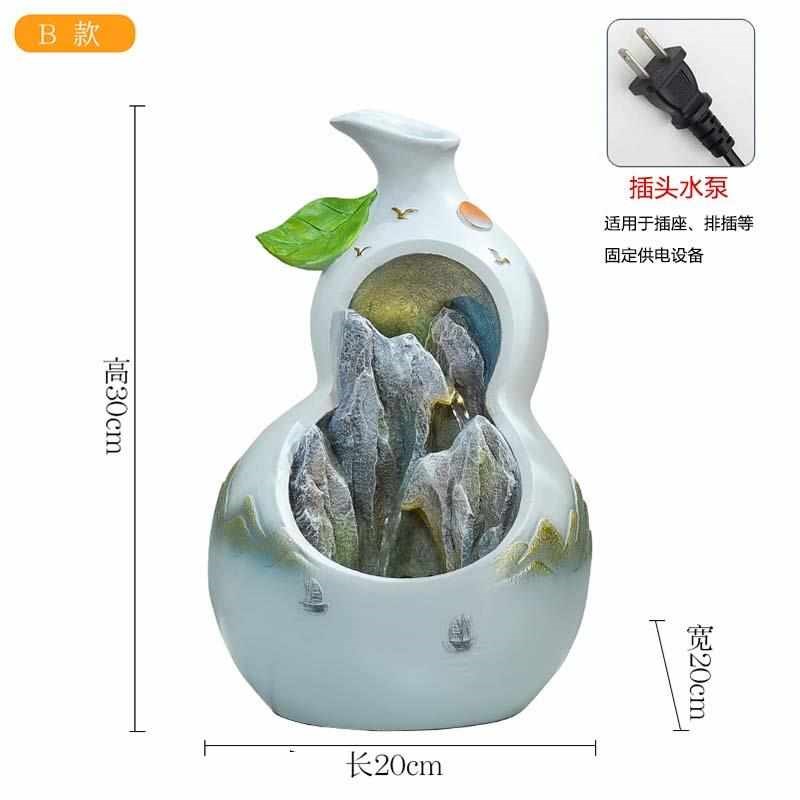 国风葫芦流水喷泉摆件客厅玄关电视柜装饰N乔迁新居龙年开运礼物