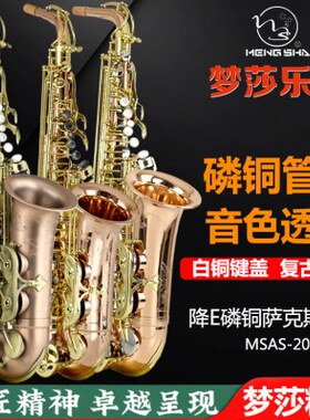 梦莎乐器 MSAS-206系列磷铜E调中音萨克斯风/管 萨克斯终身保修
