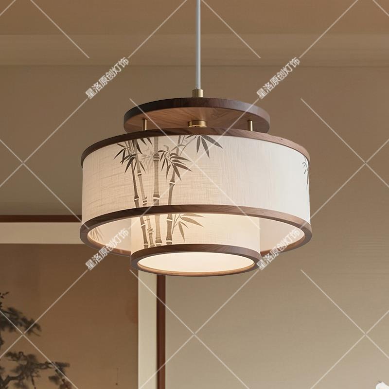 宋代美学饭厅吊灯中式酒店民宿卧室大厅饭店包厢吧台茶室布艺灯具