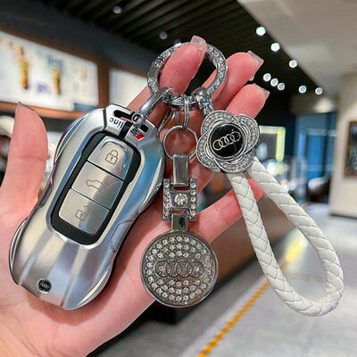 钥匙套a4l车a6l扣q5l壳q3男a3女q2l高档a5包a7新款a8改装q7q6