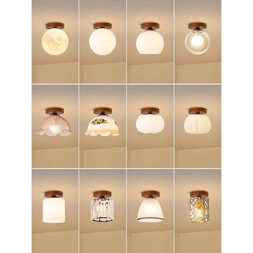 中式复古走廊过道楼梯小吸顶灯门厅入户玄关中古风阳台创意吸顶灯