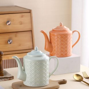 1升大容量陶瓷油壶厨房用品防漏防尘易清洗有盖油罐调味油瓶水壶