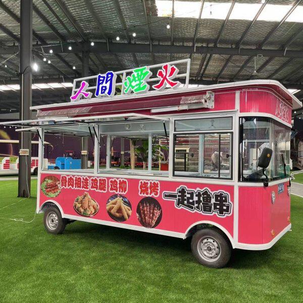 移动小吃流动摆摊四轮电动多功能夜市餐车炸串烧烤早餐快餐推车