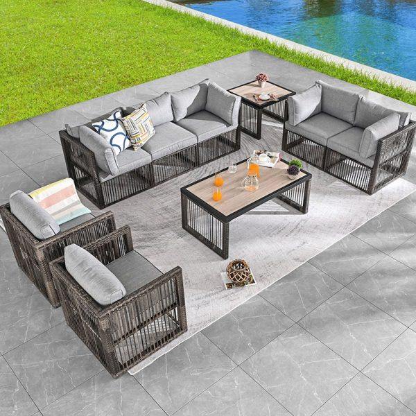 户外藤编沙发酒店别墅室外花园露天阳台藤艺酒店休闲沙发茶几组合,住宅家具,户外沙发,淘宝优惠券,粉丝福利购,淘宝优惠卷