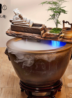 陶瓷鱼缸水c缸养鱼阳台p睡莲荷花缸室外庭院陶瓷大缸鱼缸老式大水