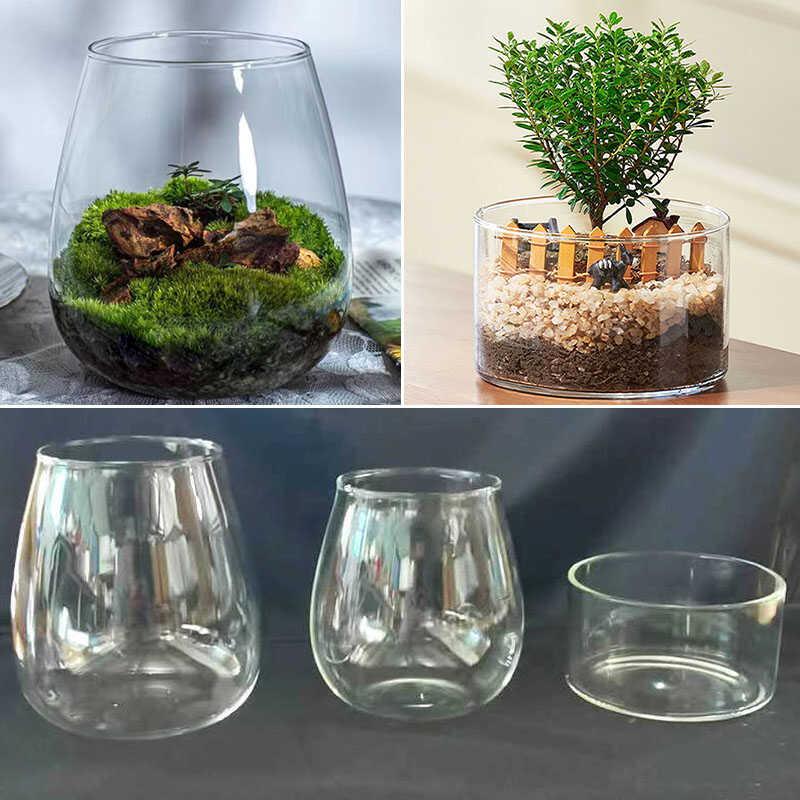 透明水培玻璃花瓶绿萝水生植物创意微景观生态造景容器室内桌面摆