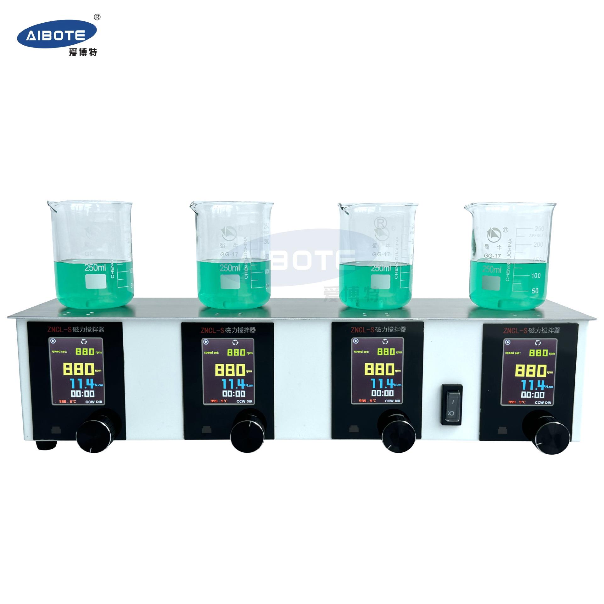 ZNCL-S型4工位数显磁力搅拌器（485通讯）