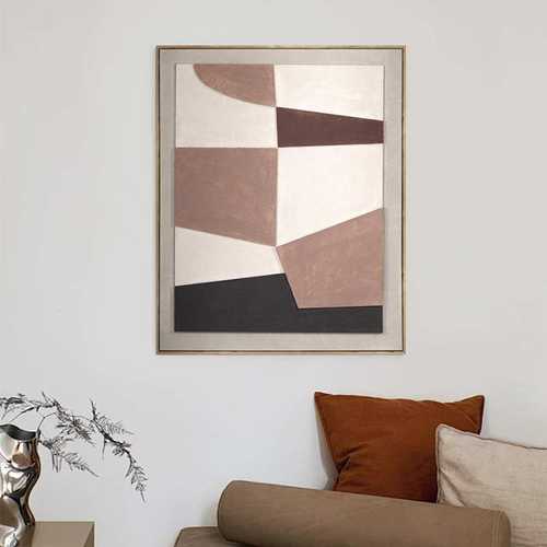 50*70北欧抽象多层KT板立体砂岩手绘油画工艺画酒店民宿玄关挂画