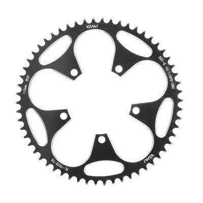 VXM公路车正负齿单盘 五爪110BCD大齿折叠车正负齿牙盘片5052T58T