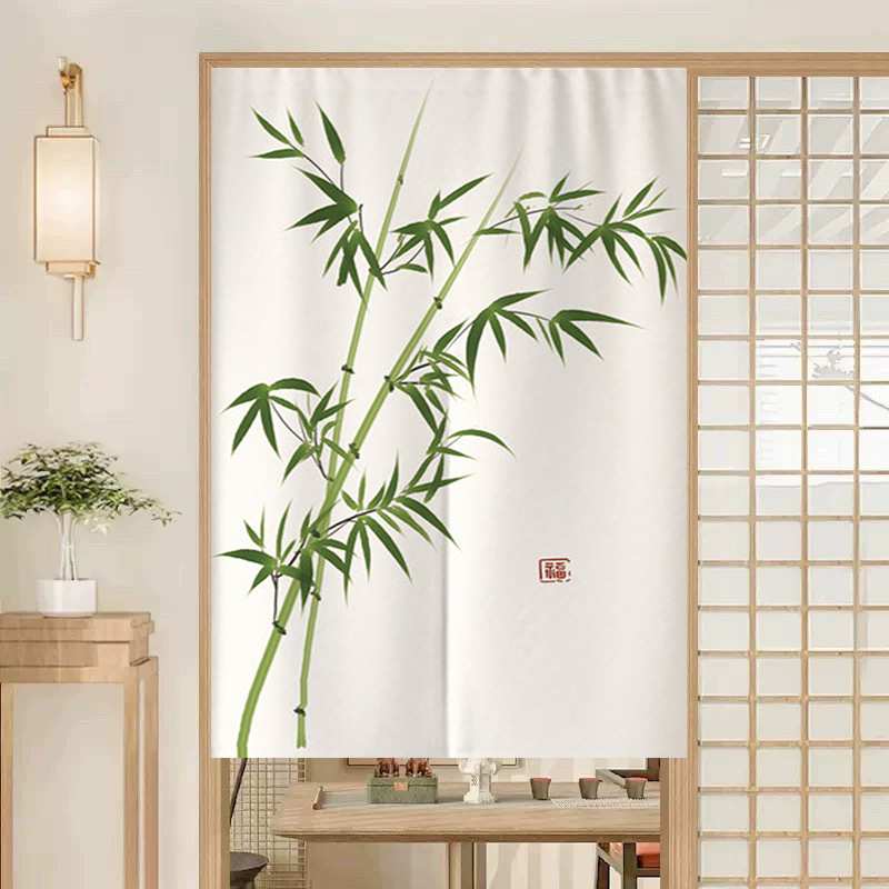 中式竹子门帘隔断帘玄关卫生间厕所门口半截遮挡挂帘家用卧室帘子