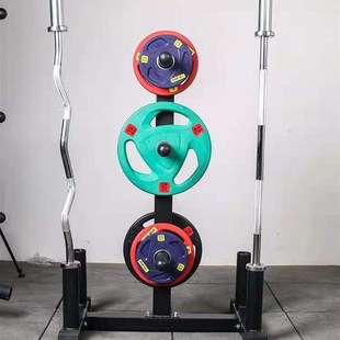 杠铃架哑铃片杠铃片架杠铃杆架大孔杠铃片存储架奥杆杠铃杆收纳架