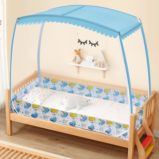 儿童床蚊帐bb床三开门加高88*168cm婴儿床G拼接床100180 8015