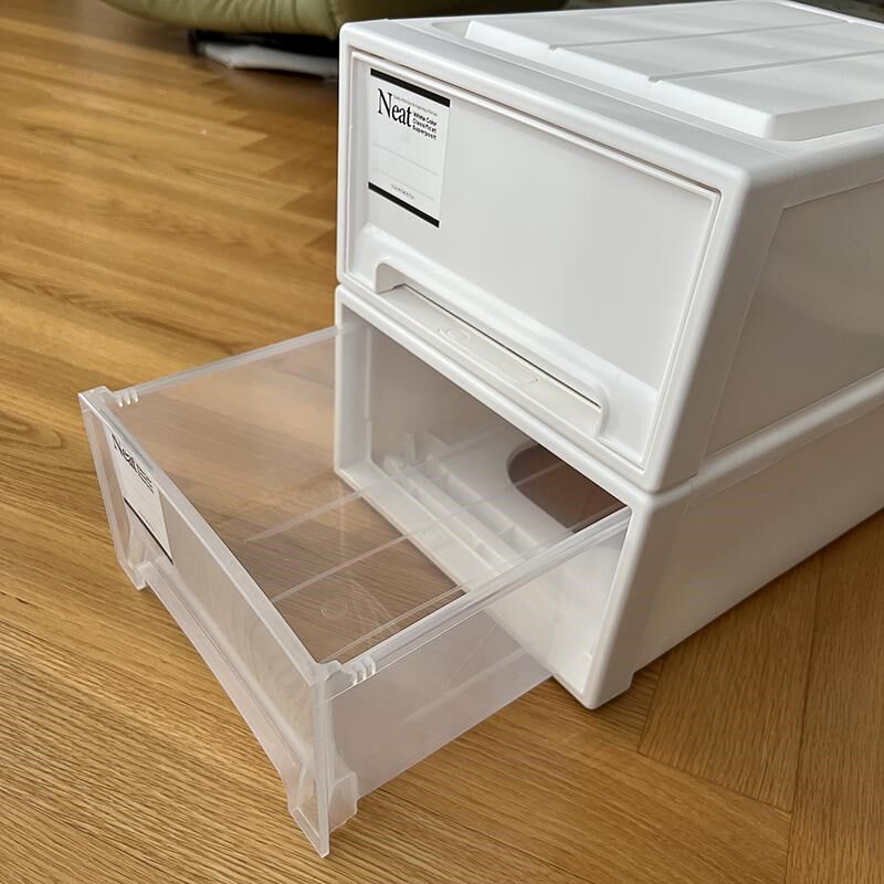加厚塑料收纳箱抽屉收纳柜带锁衣柜衣物收纳L箱宽30cm深45cm