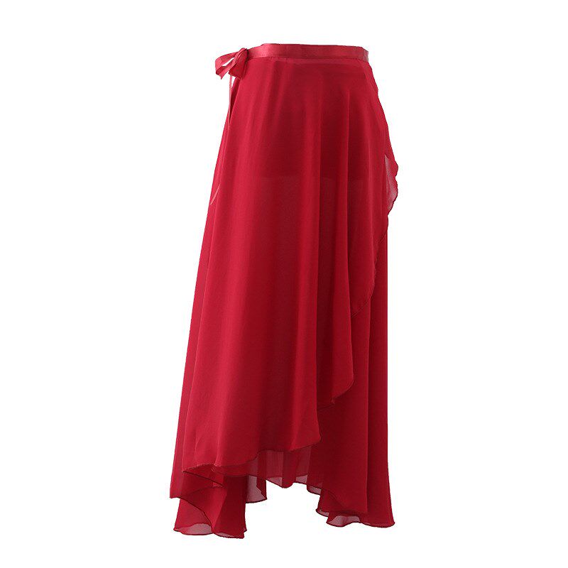 舞蹈纱裙舞蹈练功服成人女长款教师群半身形体瑜伽裙肚皮系带舞裙