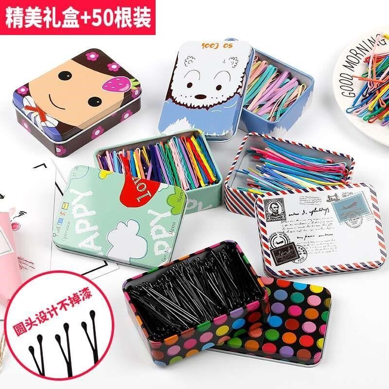 儿童黑色一字夹发夹女侧边刘海碎发发卡固定宝宝小卡子波浪夹新品