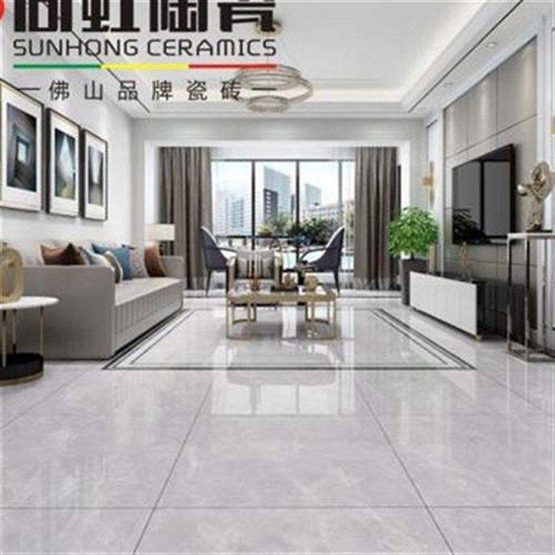尚虹陶瓷 通体大理石瓷砖800X800客厅全瓷地砖卧室灰色耐磨地板砖