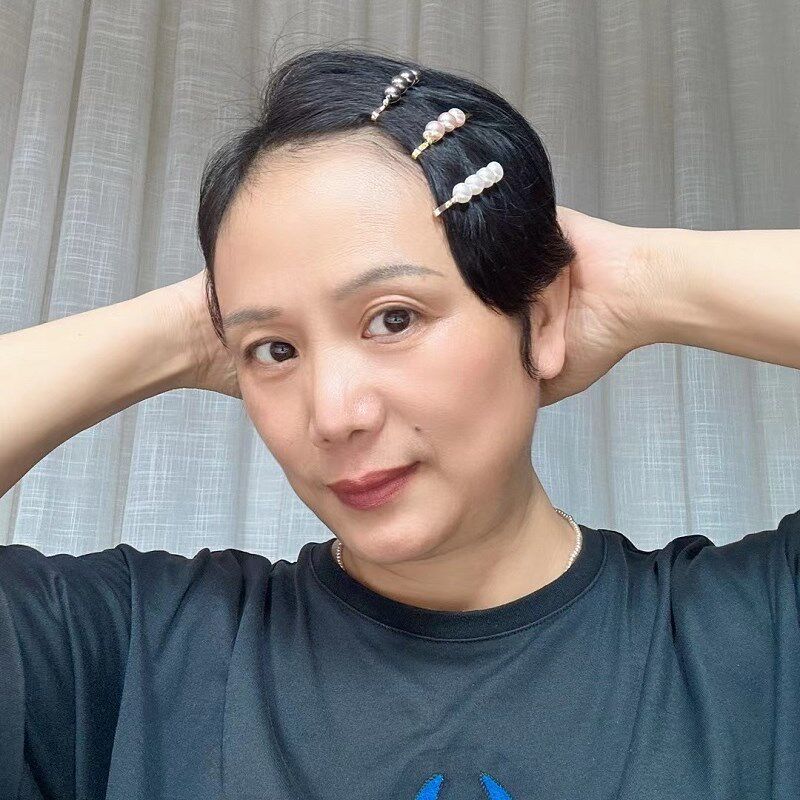 天然淡水强光超亮珍珠一字发夹韩国发饰刘海夹少女顶夹可爱边夹