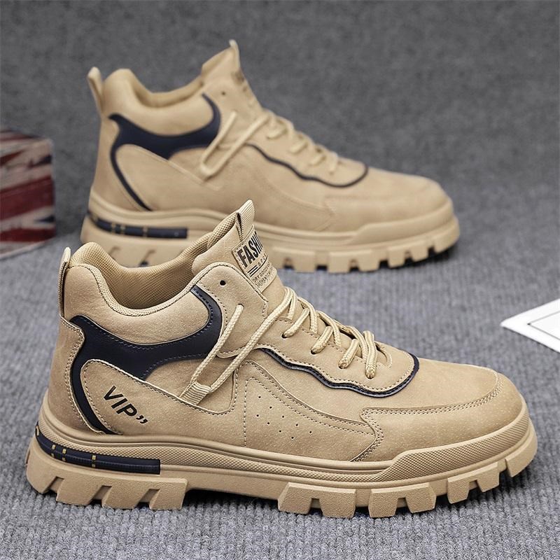 大码男鞋45冬季工装鞋46加绒棉鞋保暖马丁靴38码短靴男靴鞋子男款