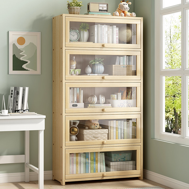 实木书柜置物柜家用客厅简易多层带柜门书架儿童落地式玩具收纳柜,住宅家具,单个书柜,淘宝优惠券,粉丝福利购,淘宝优惠卷