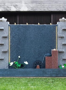 石材假山流水喷泉新中式庭院阳台办公室别墅户外S花园水景鱼池造