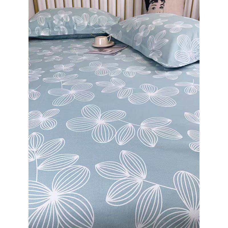 加厚老粗布亚麻感叶子床单单件被单枕套炕单三件套榻榻米床睡单