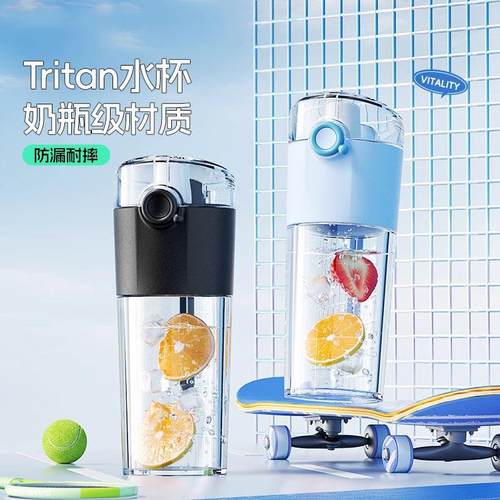 美国Tritan水杯夏季新款运动水壶男女耐高温可携式随行杯学生用
