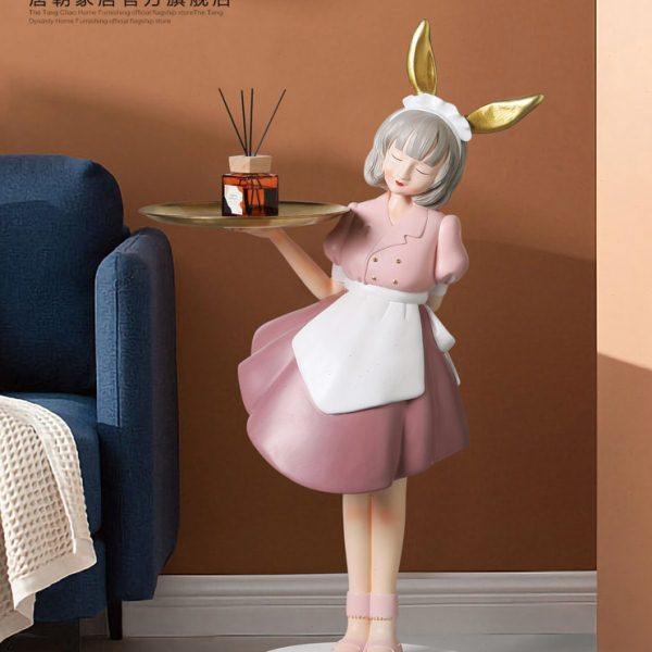 创意轻奢女孩落地大型摆件客厅沙发电视柜旁玄关托盘家居软装饰品,家居饰品,落地摆件,淘宝优惠券,粉丝福利购,淘宝优惠卷