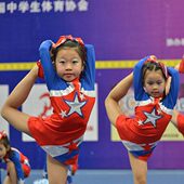 连体裙 花球啦啦操演出舞蹈服 小学生 幼儿体操啦啦操专业比赛服